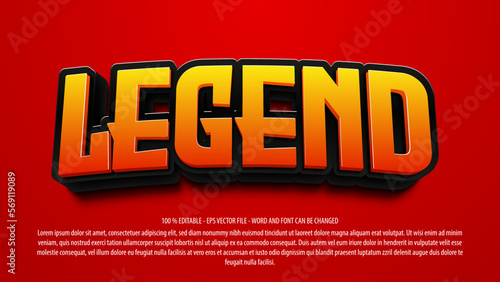 Legend 3d editable text effect