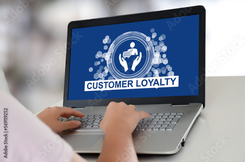 Customer loyalty concept on a laptop
