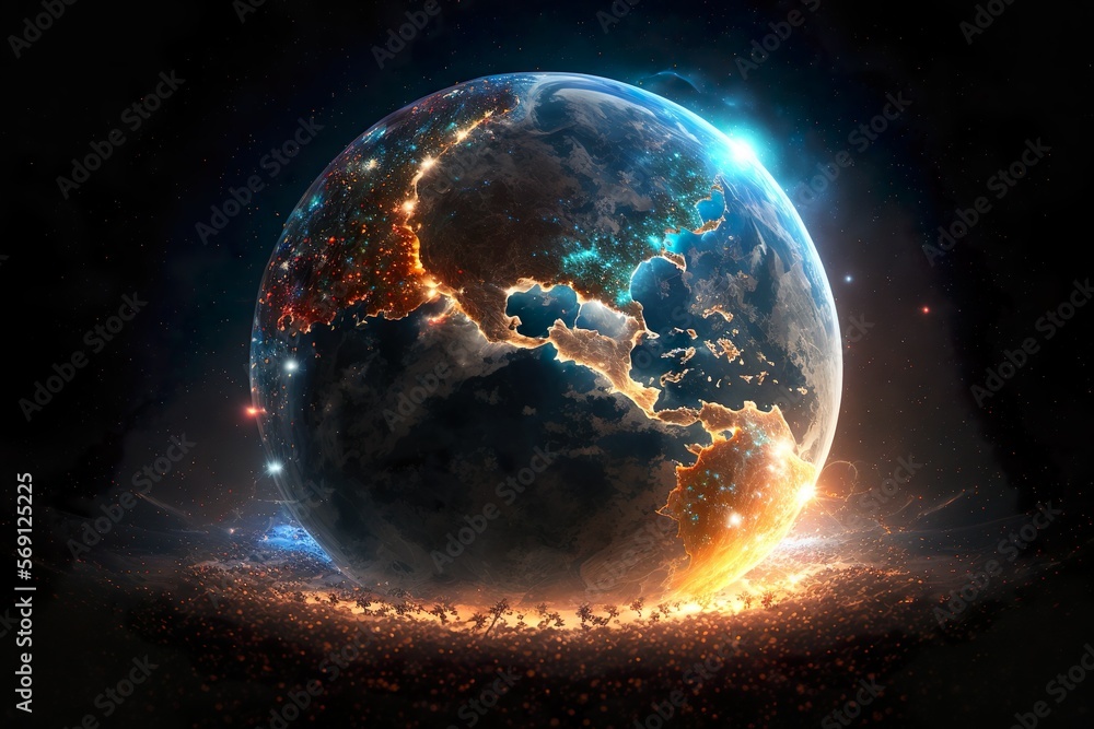 Experience the Earth's wonders from a cosmic perspective, where our world shines brighter than ever before. Experience the Earth's wonders from a cosmic perspective, where our world shines brighter than ever before.