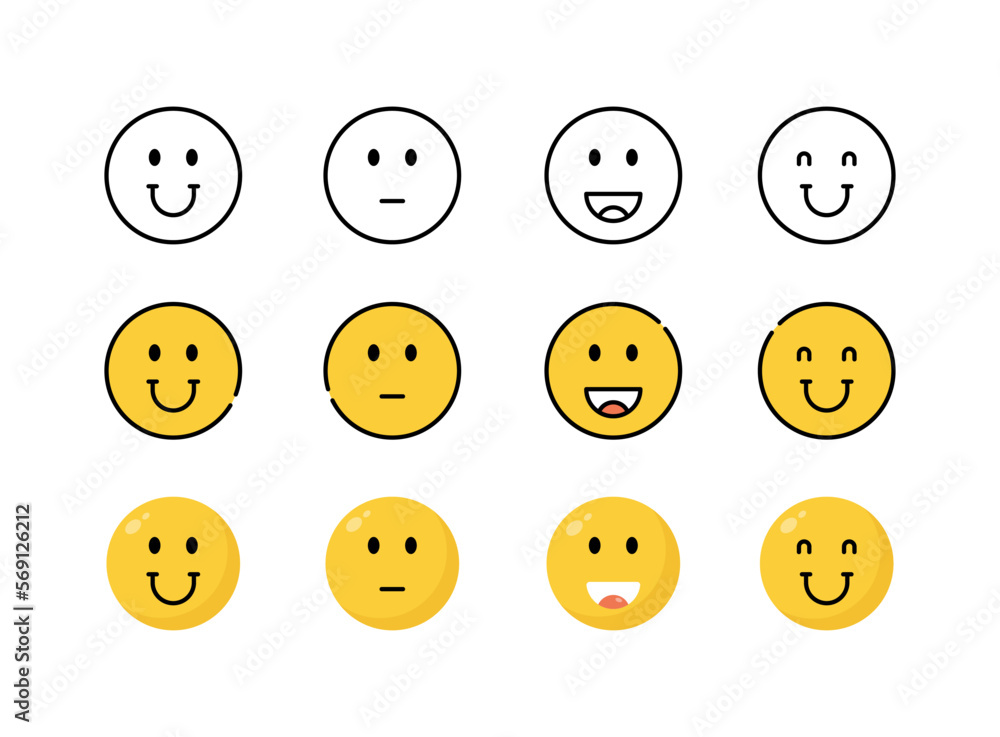 Emoji face icon set. Vector illustration. Emoji face icon set. Vector illustration.