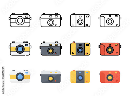Camera icon set. Vector illustration.