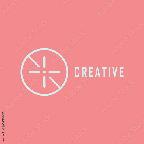 Abstract star logo. Monochrome firework logotype. Abstract sun with rays icon. Vector illustration.