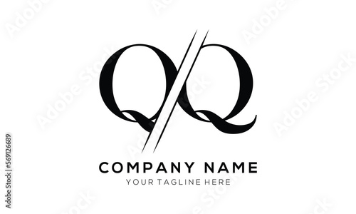 QQ letter logo design template elements. QQ letter vector logo.