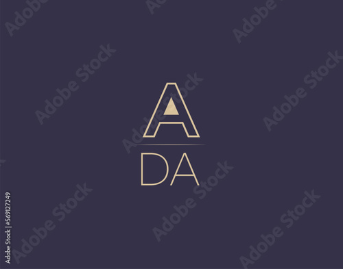 ADA letter logo design modern minimalist vector images