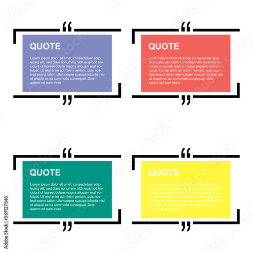 Quote frames blank templates set. Quote box frame vector. quote bubbles. Quote Typographical Poster Template. Vector illustration.