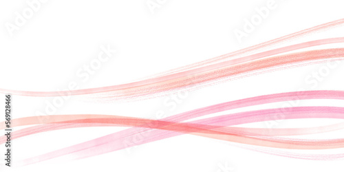 ピンクとサーモンピンクのラインで描いた水彩フレーム