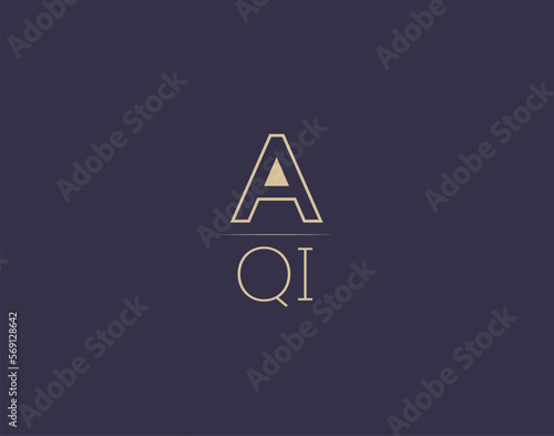 AQI letter logo design modern minimalist vector images