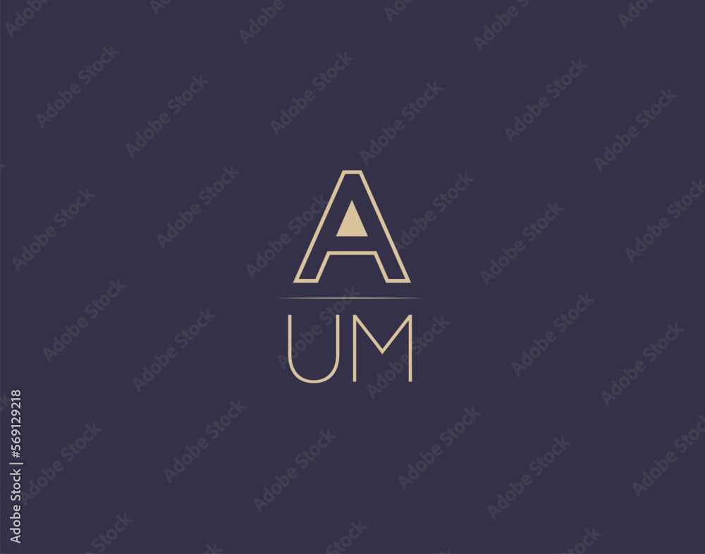 AUM letter logo design modern minimalist vector images AUM letter logo design modern minimalist vector images