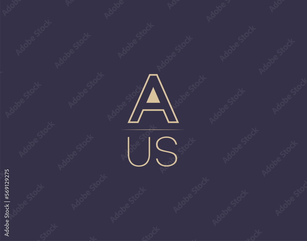 AUS letter logo design modern minimalist vector images AUS letter logo design modern minimalist vector images