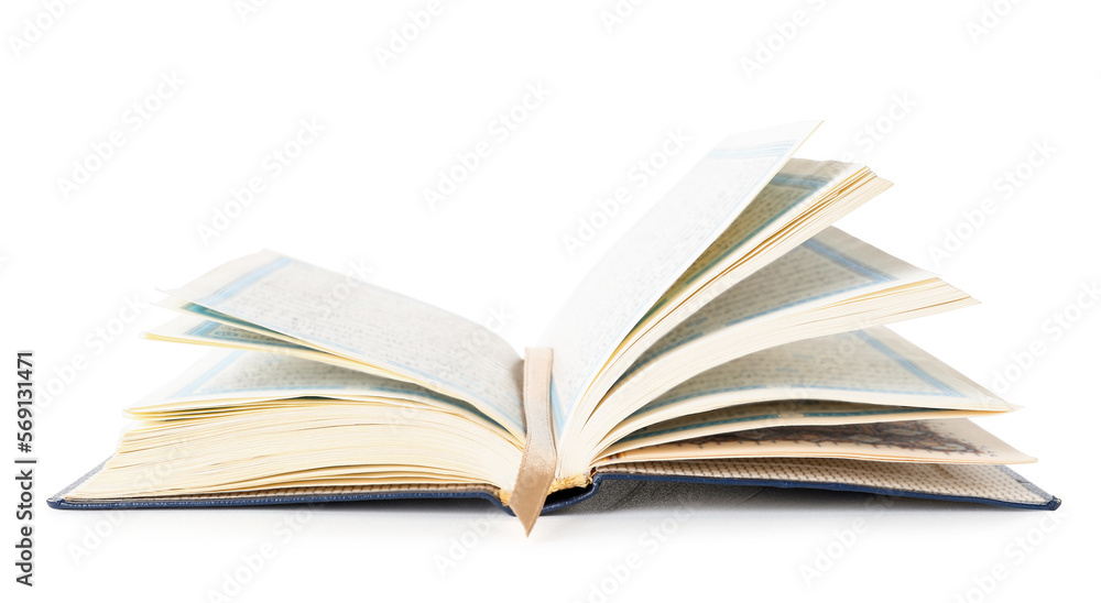 Open Koran for Ramadan on white background Open Koran for Ramadan on white background