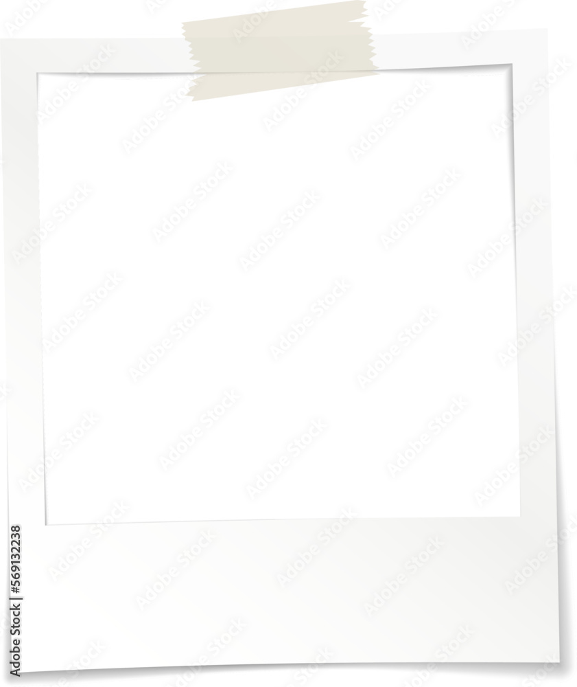 instant picture frame with adhesive tape, snapshot photo frame template, vector illustration instant picture frame with adhesive tape, snapshot photo frame template, vector illustration
