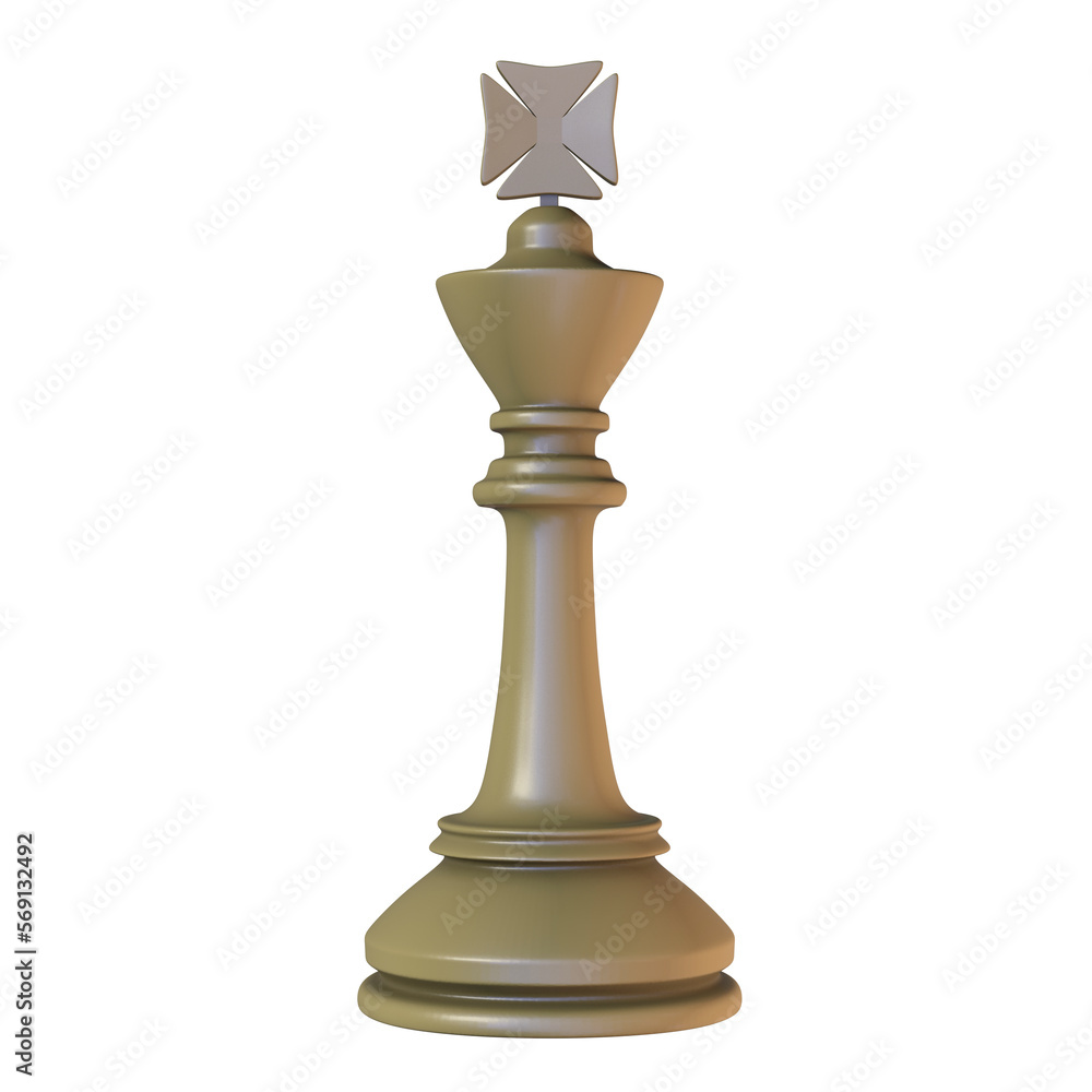 Chess king figure, 3D illustration Chess king figure, 3D illustration