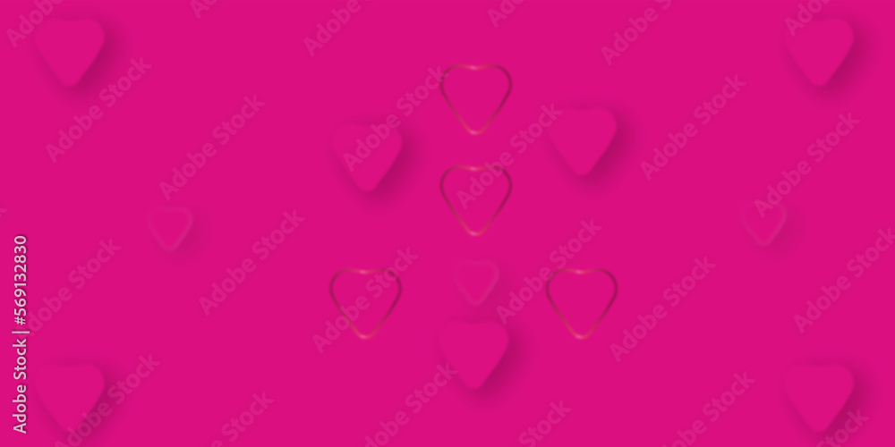 Pink background with hearts . Romantic pink valentine holiday love heart illustration .