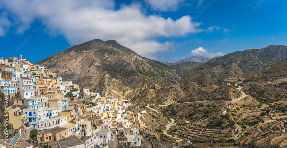 Panoramic view of the village of Olympos