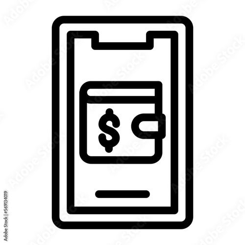 vector  mobile wallet icon style
