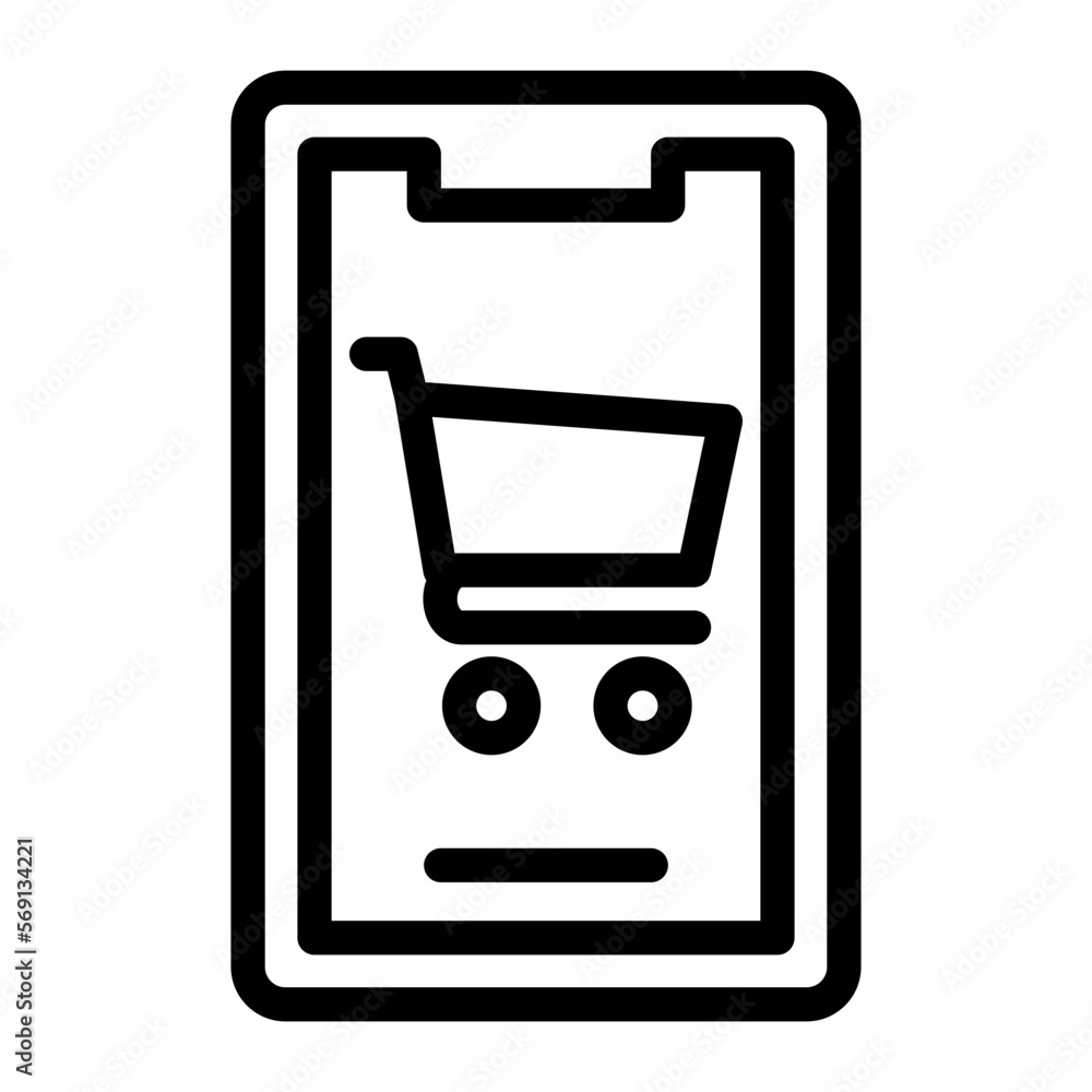 Vector Design Mobile Shopping Icon Style Vector Design Mobile Shopping Icon Style