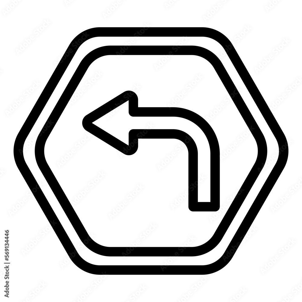 Vector Design Turn Left Icon Style