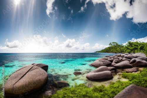 tropical paradise island dramatic skies
