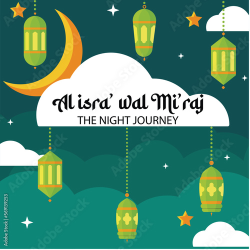 isra' mi'raj mosleem event, for banner, flyer, comercial use, etc
