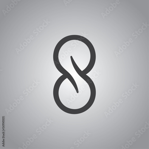 S Type Logo design black white photo