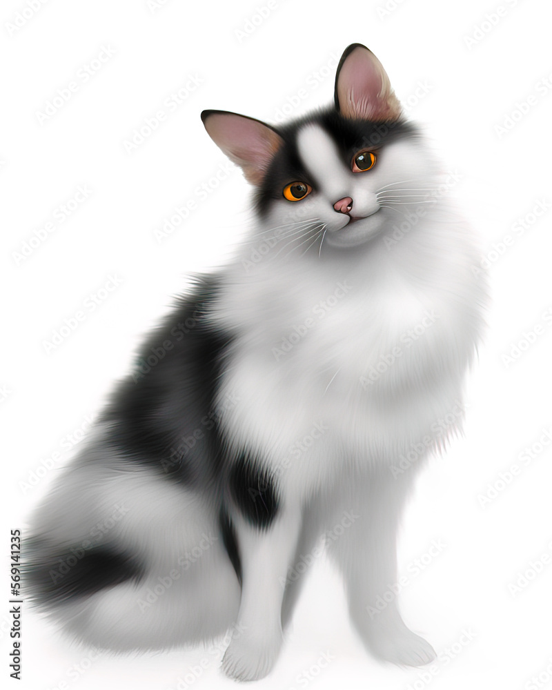 Japanese Bobtail Cat Portrait, Generative AI Japanese Bobtail Cat Portrait, Generative AI