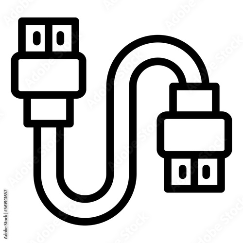 Vector Design Hdmi Cable Icon Style