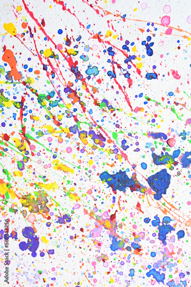 Fototapeta premium water colour splash on white paper, colorful art design
