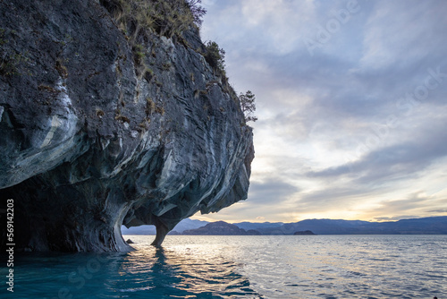 Kayak tour around the famous marble caves Catedral de Marmol, Capilla de Marmol and the tunnel of marble right after sunrise - Traveling Chile