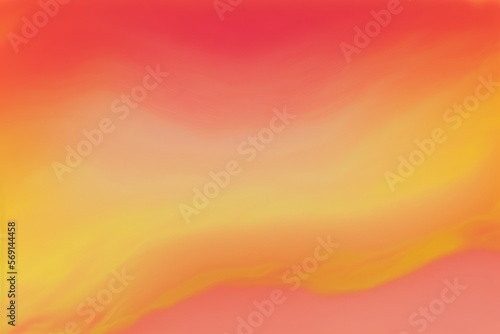Yellow Liquid vibrant blurred texture of the sunset. Warm Watercolor Fluid Peach Dawn Gradient Backdrop. Flowing Pastel Pink Neon Gradient Swirl Mesh. Orange Curve Trendy Bright Red Background