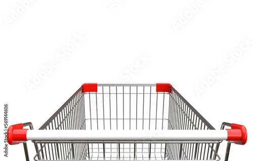 Empty shopping cart on transparent background, PNG file photo