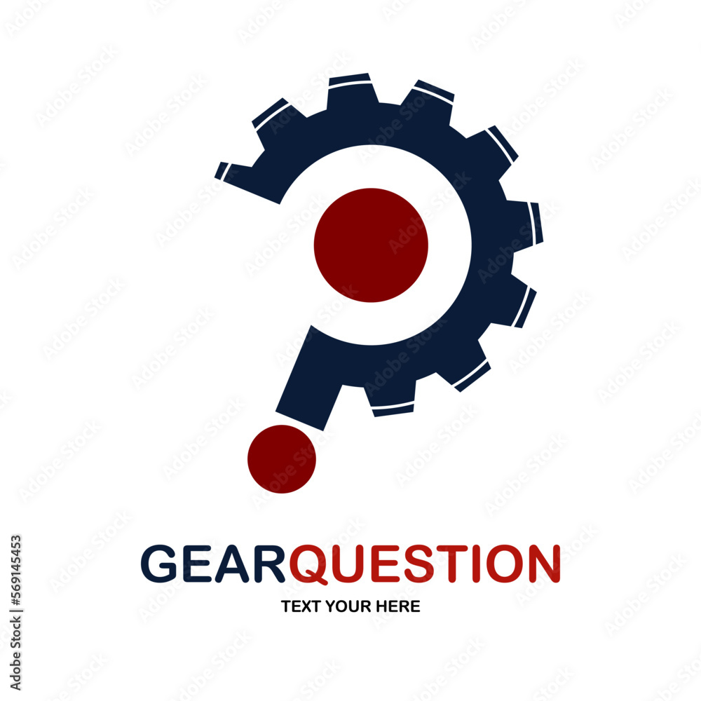 Gear question vector logo design. Suitable for business, education, industry and question mark