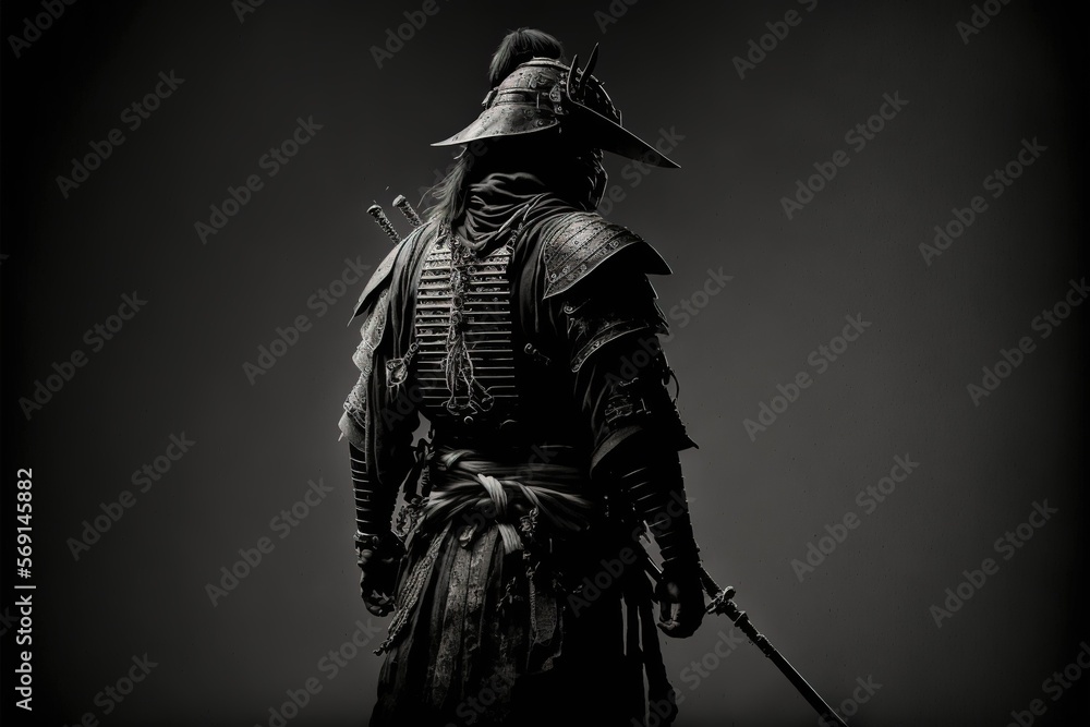 dark samurai, high resolution, dark background, armor, 8k, poster, game ...