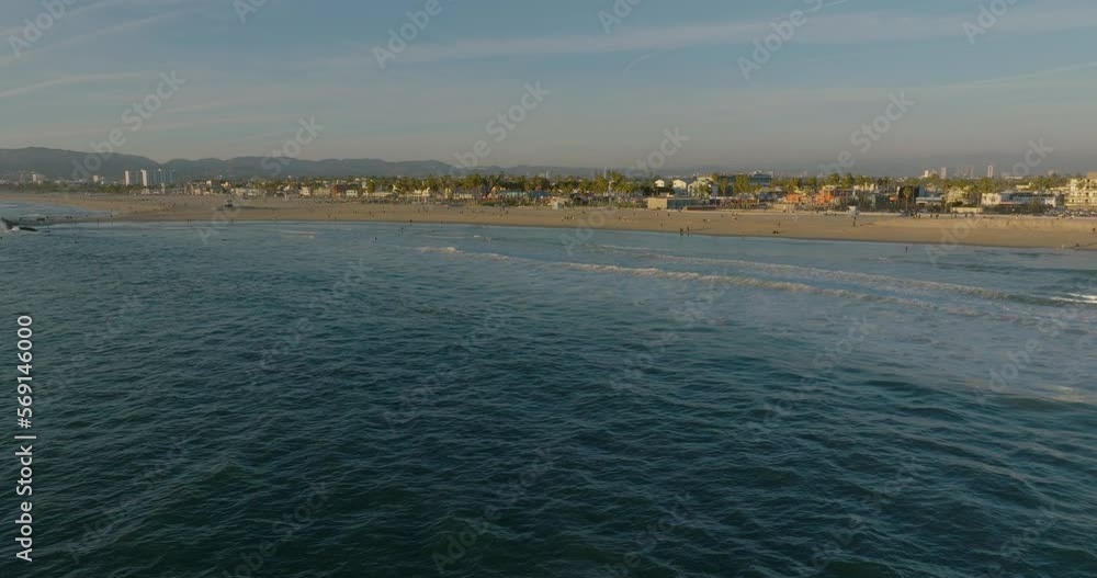 Venice beach-boardwalk aerial. summer holidays concept - palm trees over sky at venice beach, california. Venice Beach aerial, Scenic California drone. Venice beach-boardwalk aerial. summer holidays concept - palm trees over sky at venice beach, california. Venice Beach aerial, Scenic California drone.