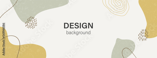 Abstract organic natural shapes vector background with copy space for text. Facebook cover template, web header, banner