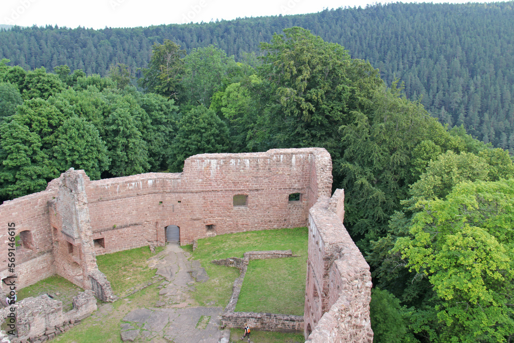 The ruin of the Castle of Wagenbourg Engenthal Alsace France