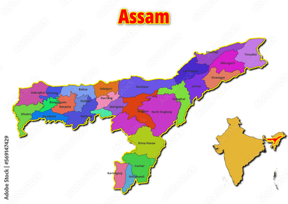 Map of Tamil Nadu district with names of regions. Vector illustration ...