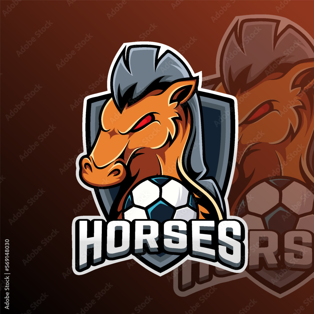 Horses Football Logo Team Badge Horses Football Logo Team Badge