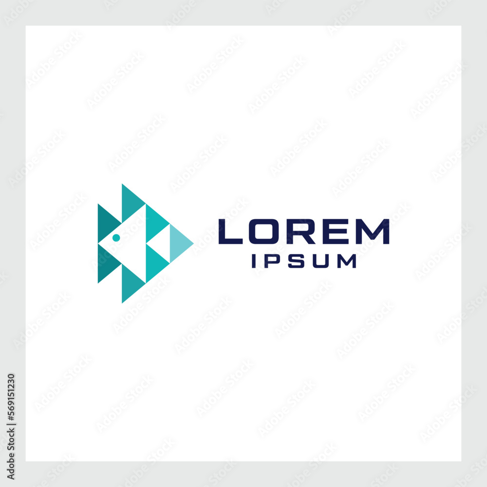 Cool fish line logo, Simple and cool fish logo template vector Cool fish line logo, Simple and cool fish logo template vector