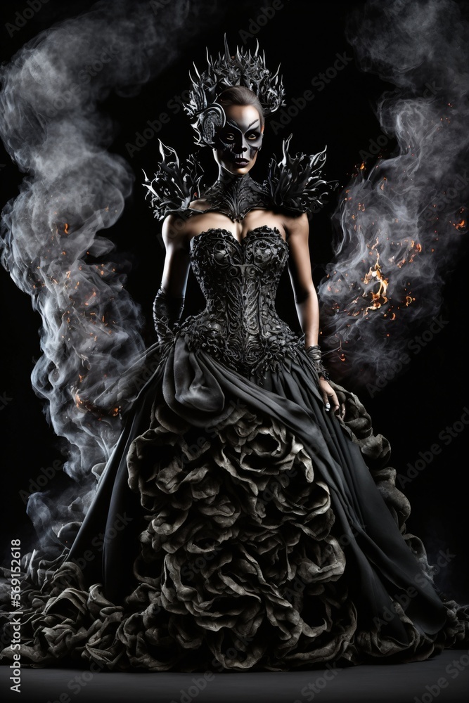 Queen of Darkness. Gothic Lady. Designed using generative ai. ilustração do  Stock