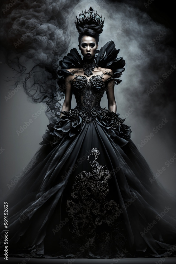 Queen of Darkness. Gothic Lady. Designed using generative ai. 