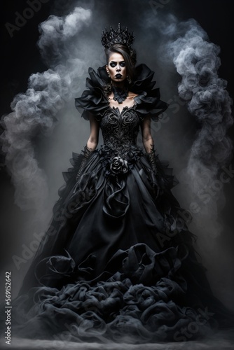 Queen of Darkness. Gothic Lady. Designed using generative ai. 