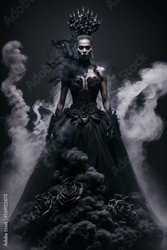 Queen of Darkness. Gothic Lady. Designed using generative ai. 