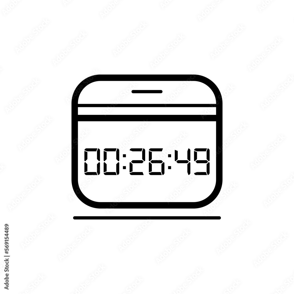 Digital clock icon vector design illustration. Digital clock icon vector design illustration.