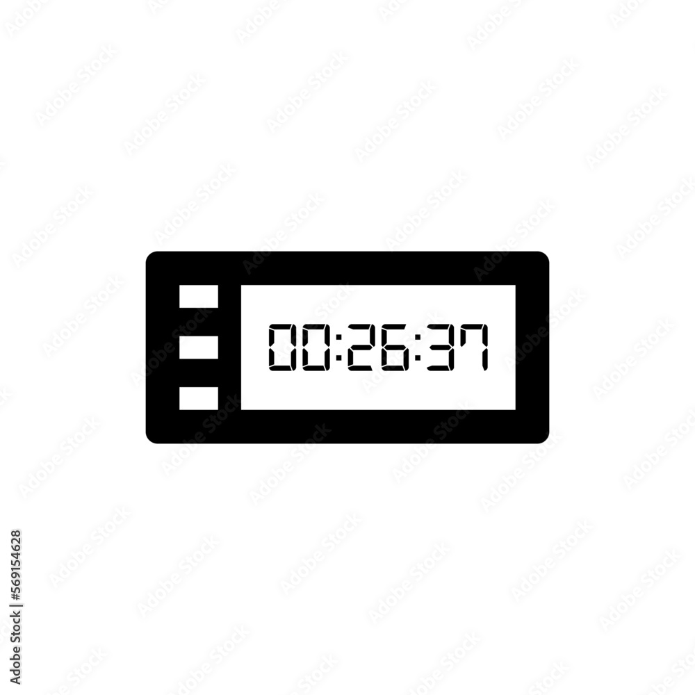 Digital clock icon vector design illustration. Digital clock icon vector design illustration.