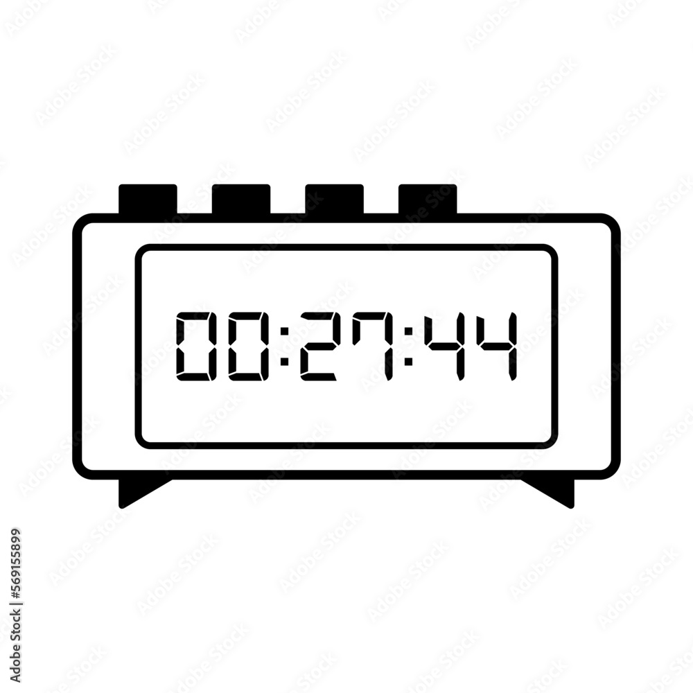 Digital clock icon vector design illustration. Digital clock icon vector design illustration.