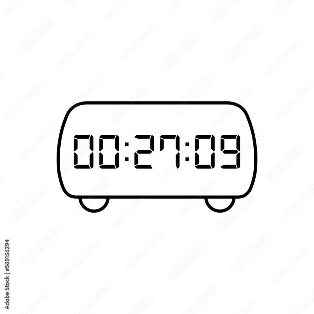 Digital clock icon vector design illustration. Digital clock icon vector design illustration.