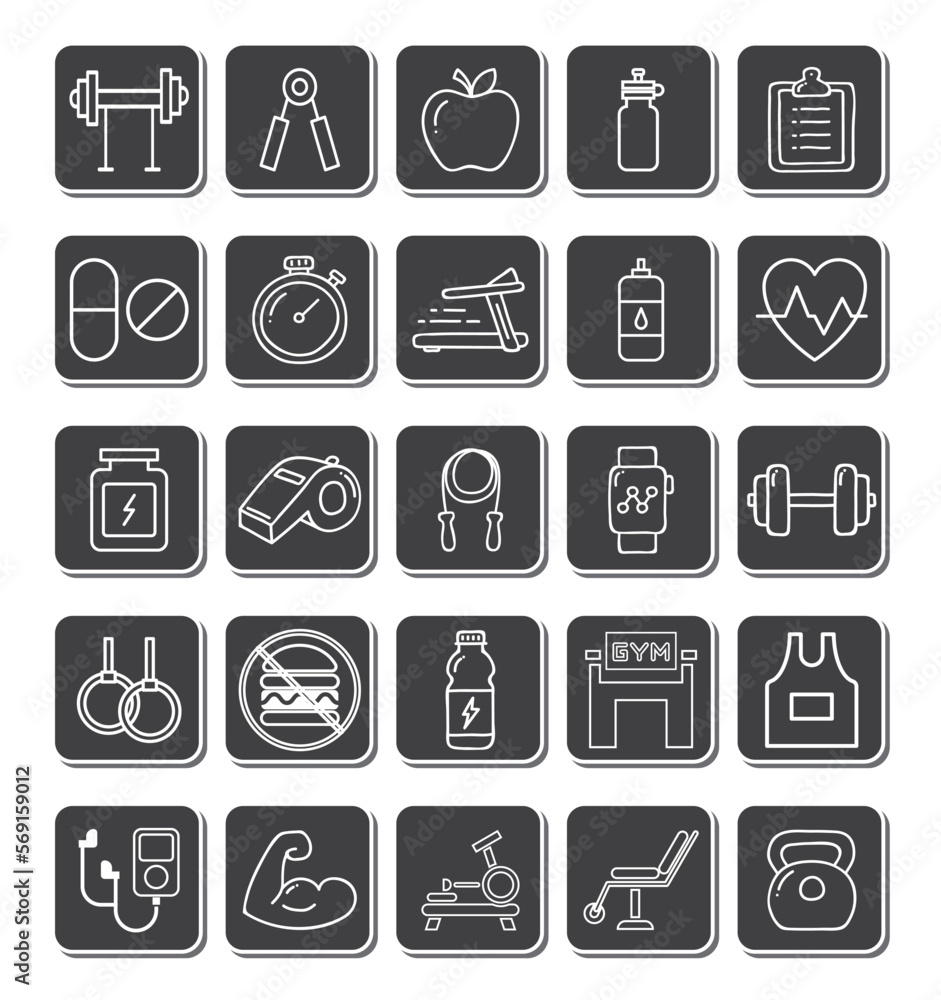 FITNESS ICON SET DESIGN FITNESS ICON SET DESIGN
