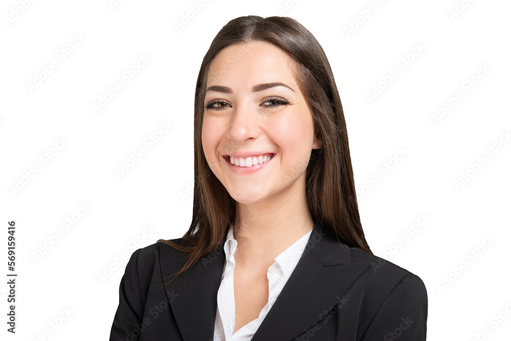 Smiling businesswoman studio portrait Smiling businesswoman studio portrait