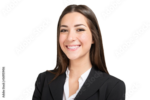 Smiling businesswoman studio portrait