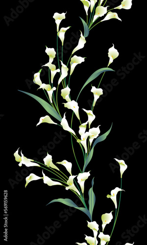 Seamless pattern in beautiful calla lily,